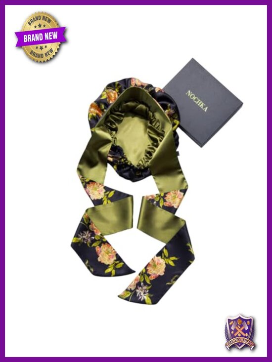 100% Pure Mulberry Silk Hair Bonnet with Ties Reversible Hair Protection main image 6